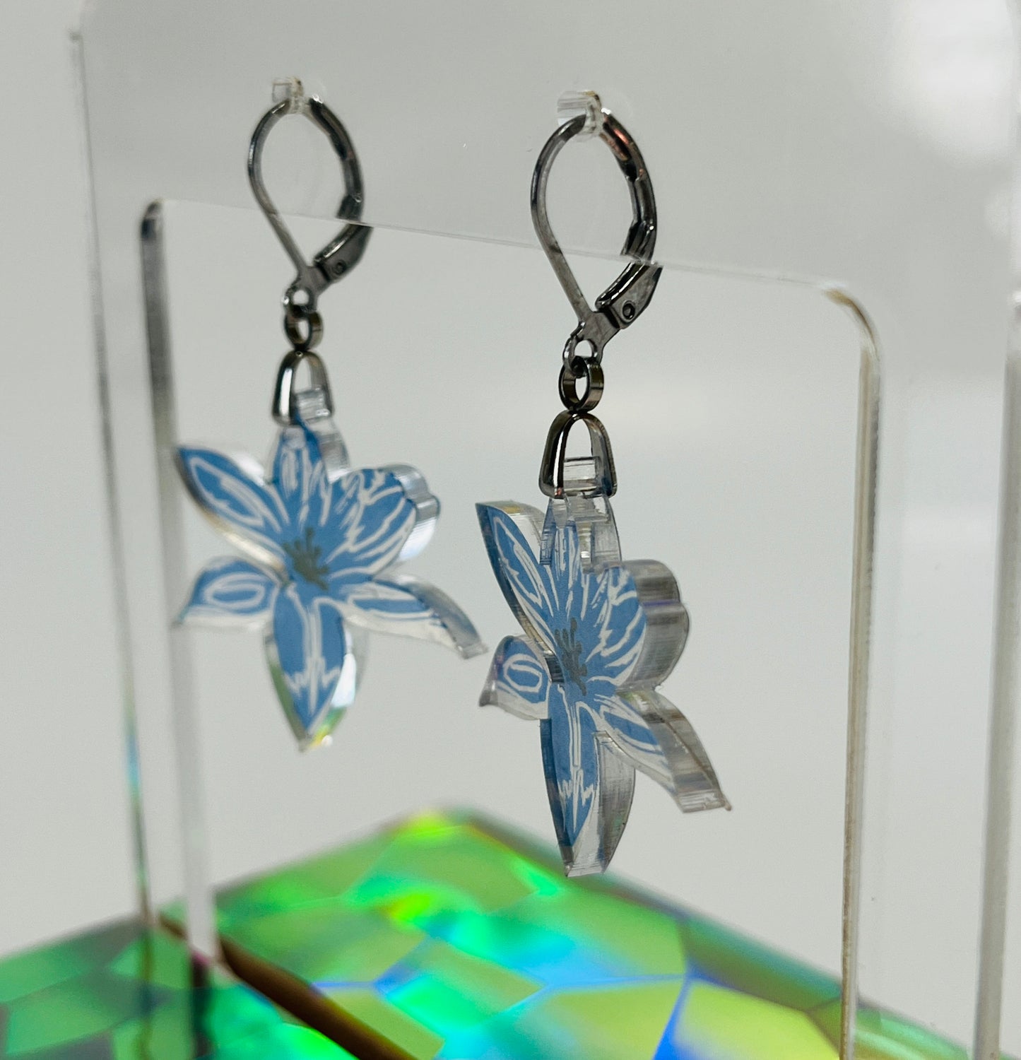 Blue Iris Ready to Snap with or without matching earrings