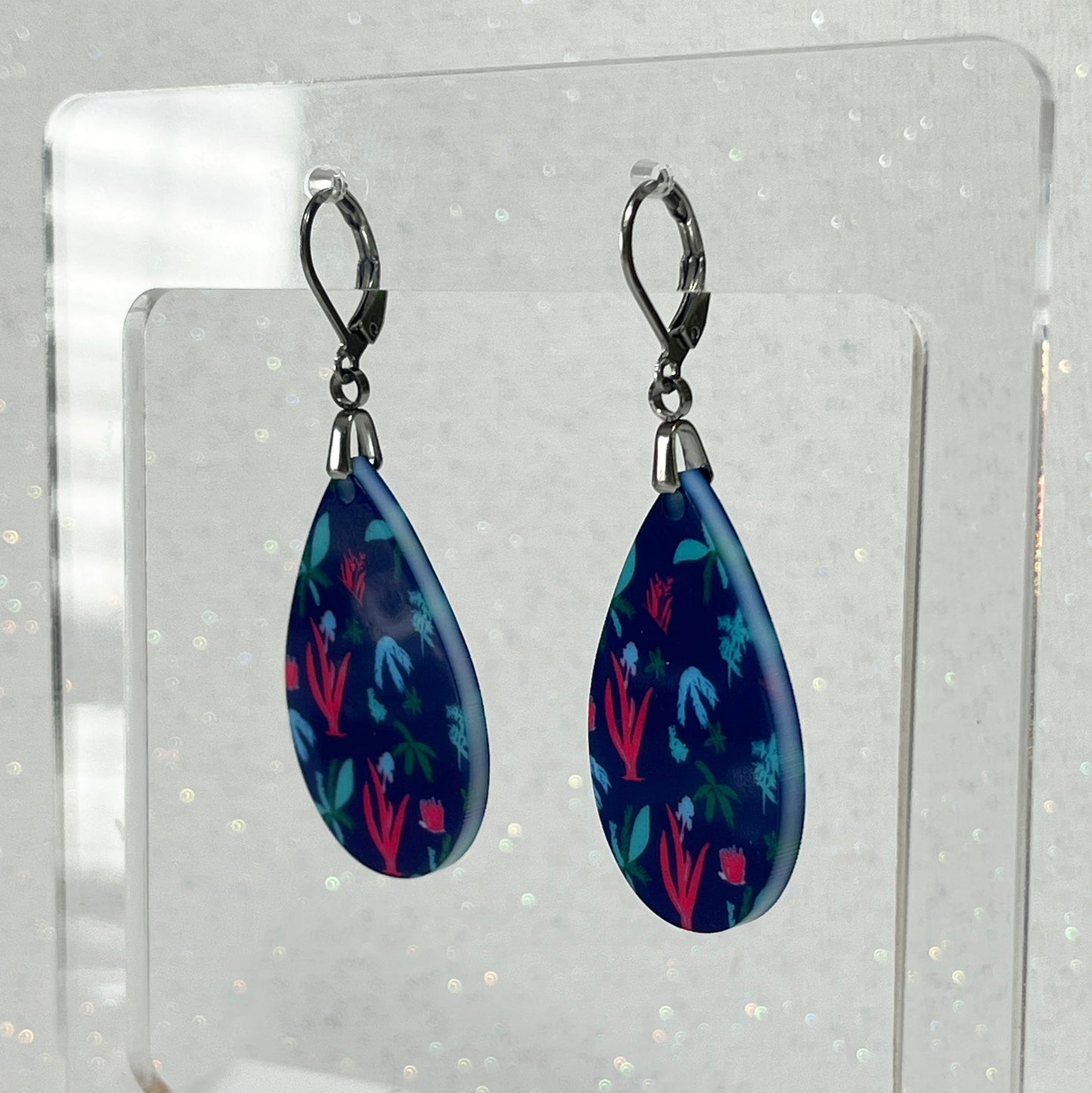 Midnight Garden Navy Blue Topper Ready to Snap with or without matching earrings