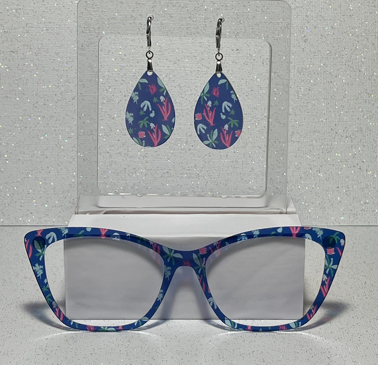 Midnight Garden Navy Blue Topper Ready to Snap with or without matching earrings