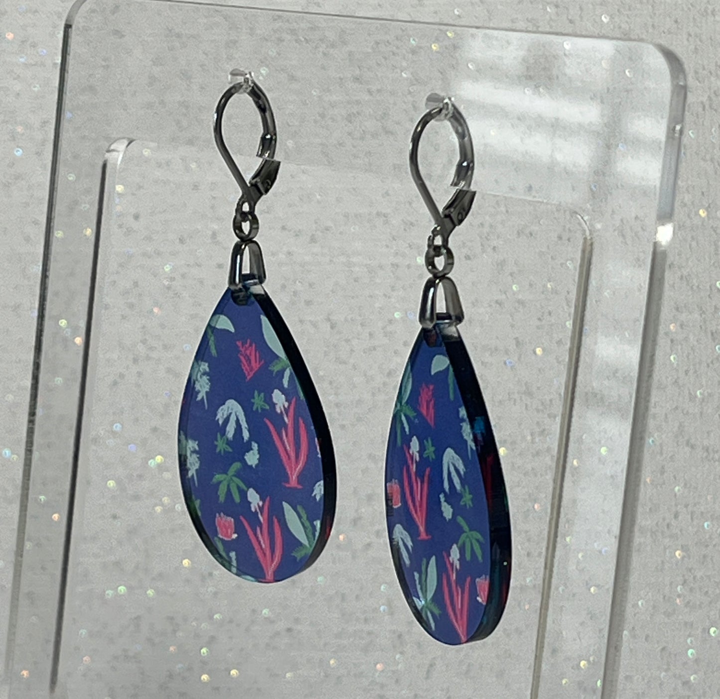 Midnight Garden Navy Blue Topper Ready to Snap with or without matching earrings