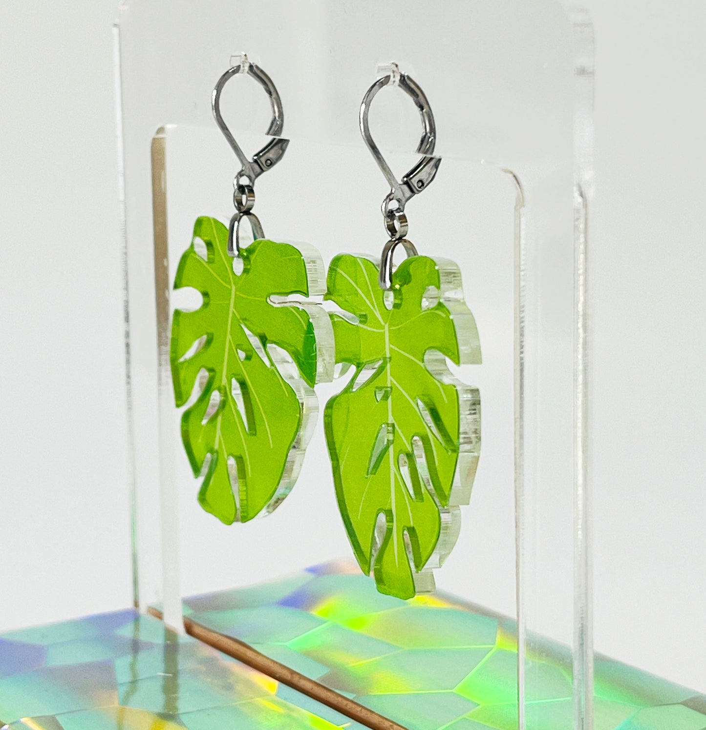 Monstera Ready to Snap with or without matching earrings