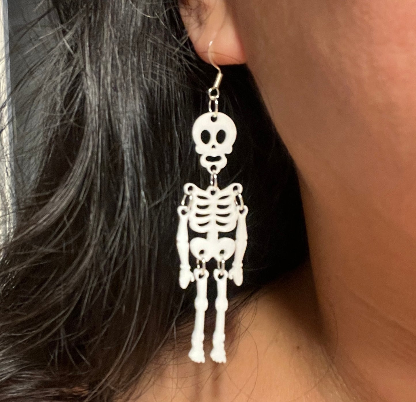 Halloween Skeleton Topper with optional earrings Ready to Snap