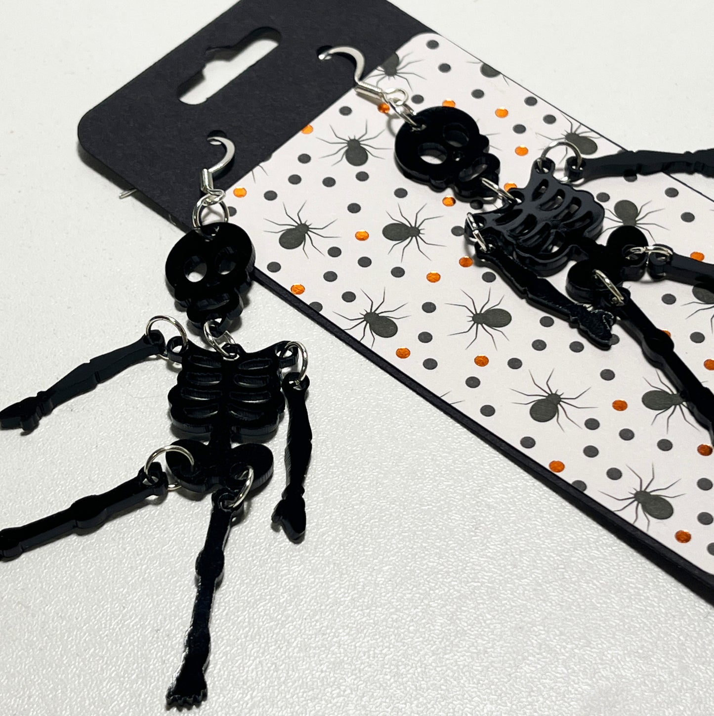 Halloween Skeleton Topper with optional earrings Ready to Snap